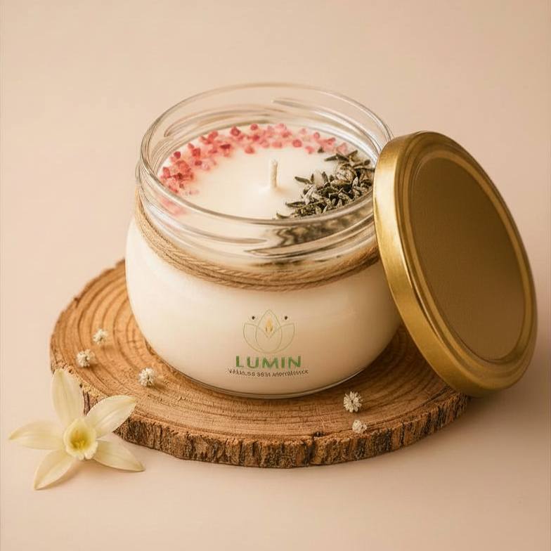 Vela Aromática De Vainilla Y Romero