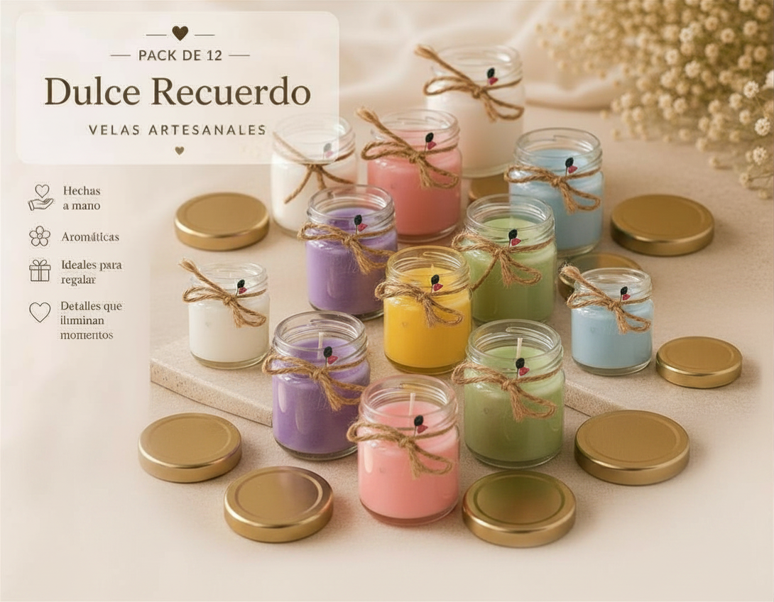 Velitas Aromática Pack de 12 Velitas Dulce Recuerdo