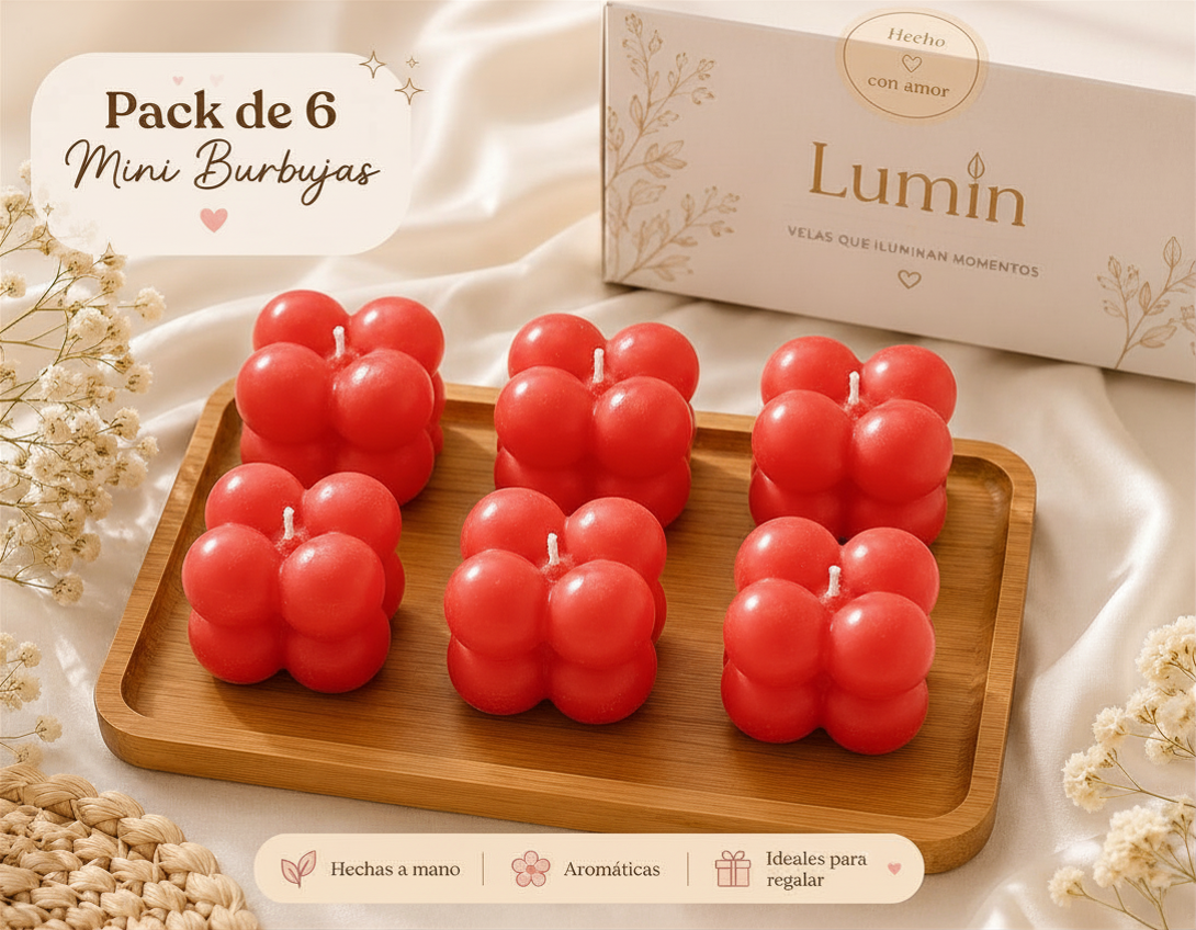 Velitas Aromáticas Pack de 6 Velitas Mini Burbujas