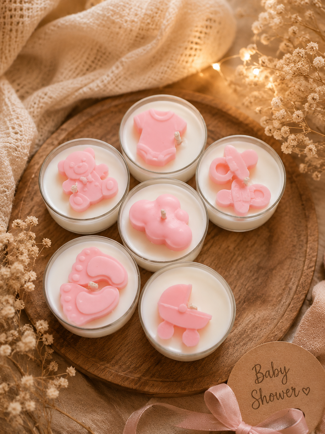 Velitas  Aromática Pack de 6 Velas  Baby Shower