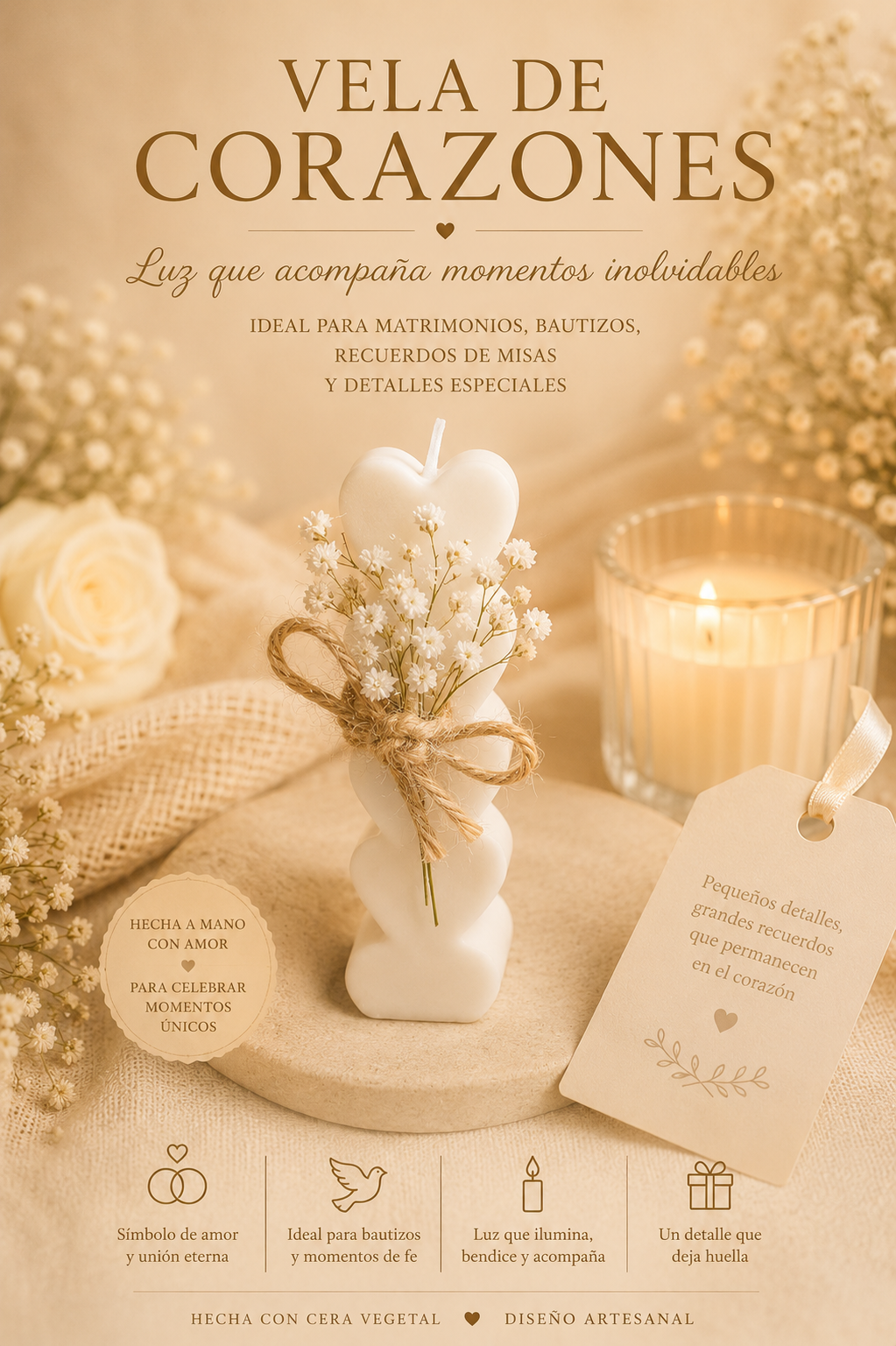 Velas Para  Recuerditos De Bautizos