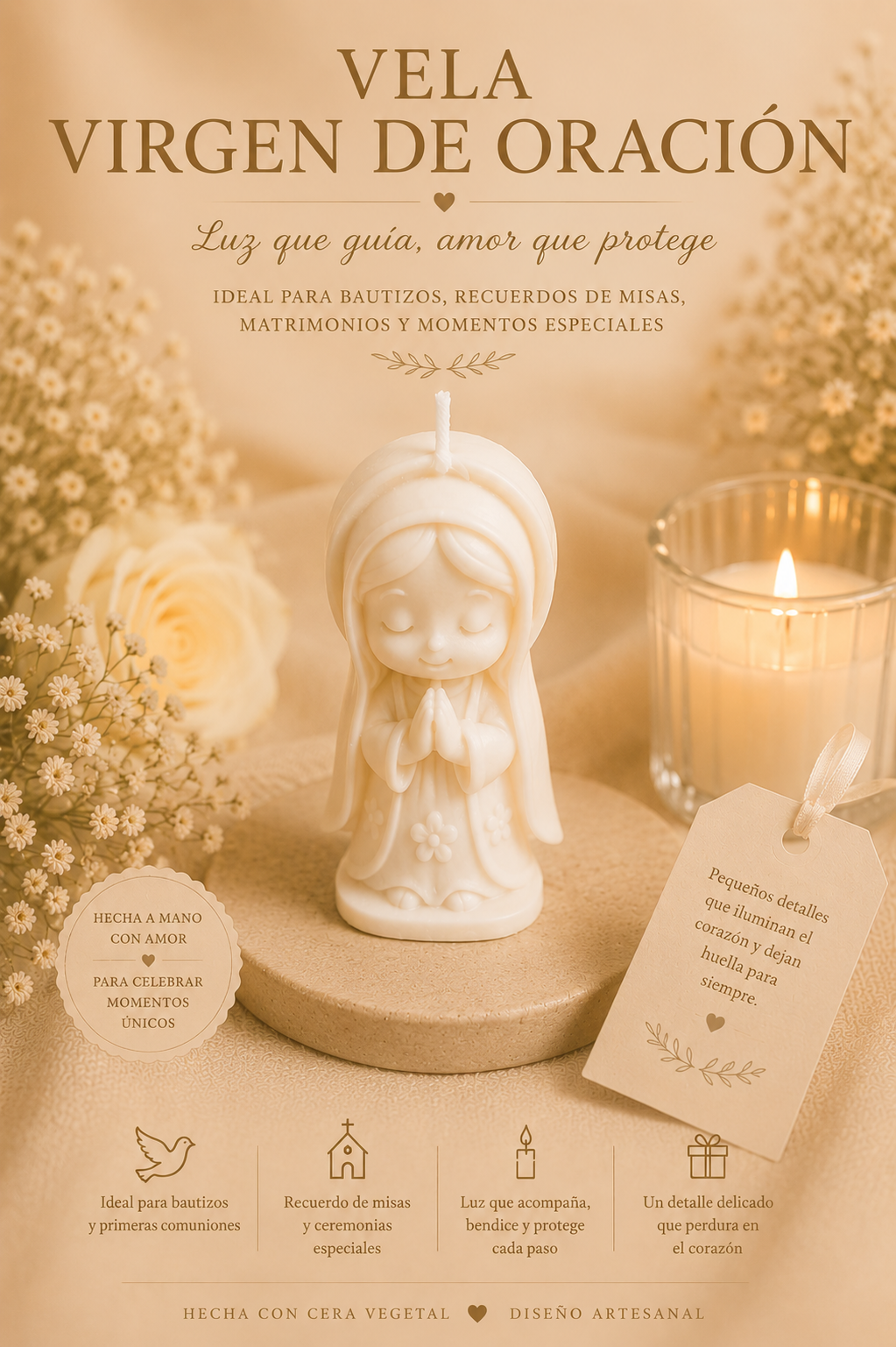 Velas Para  Recuerditos De Bautizos