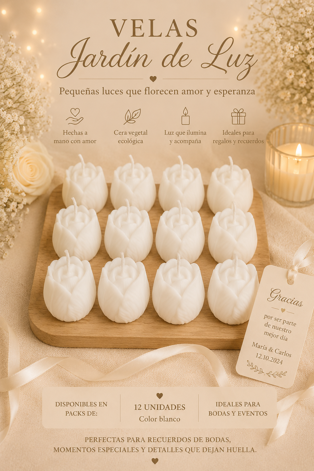 Velas Para  Recuerditos De Bodas