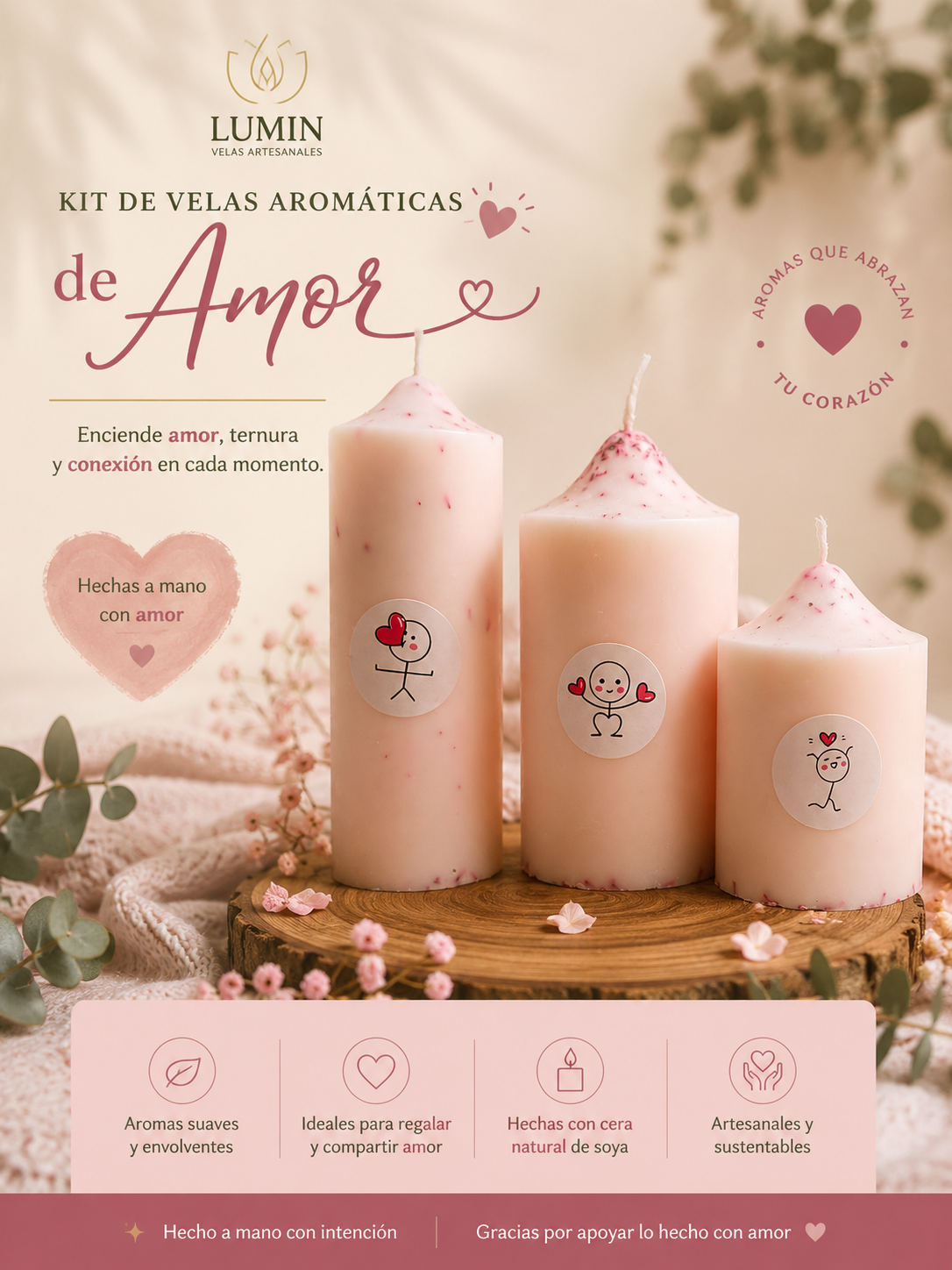 Pack - Velas Aromáticas  Amor
