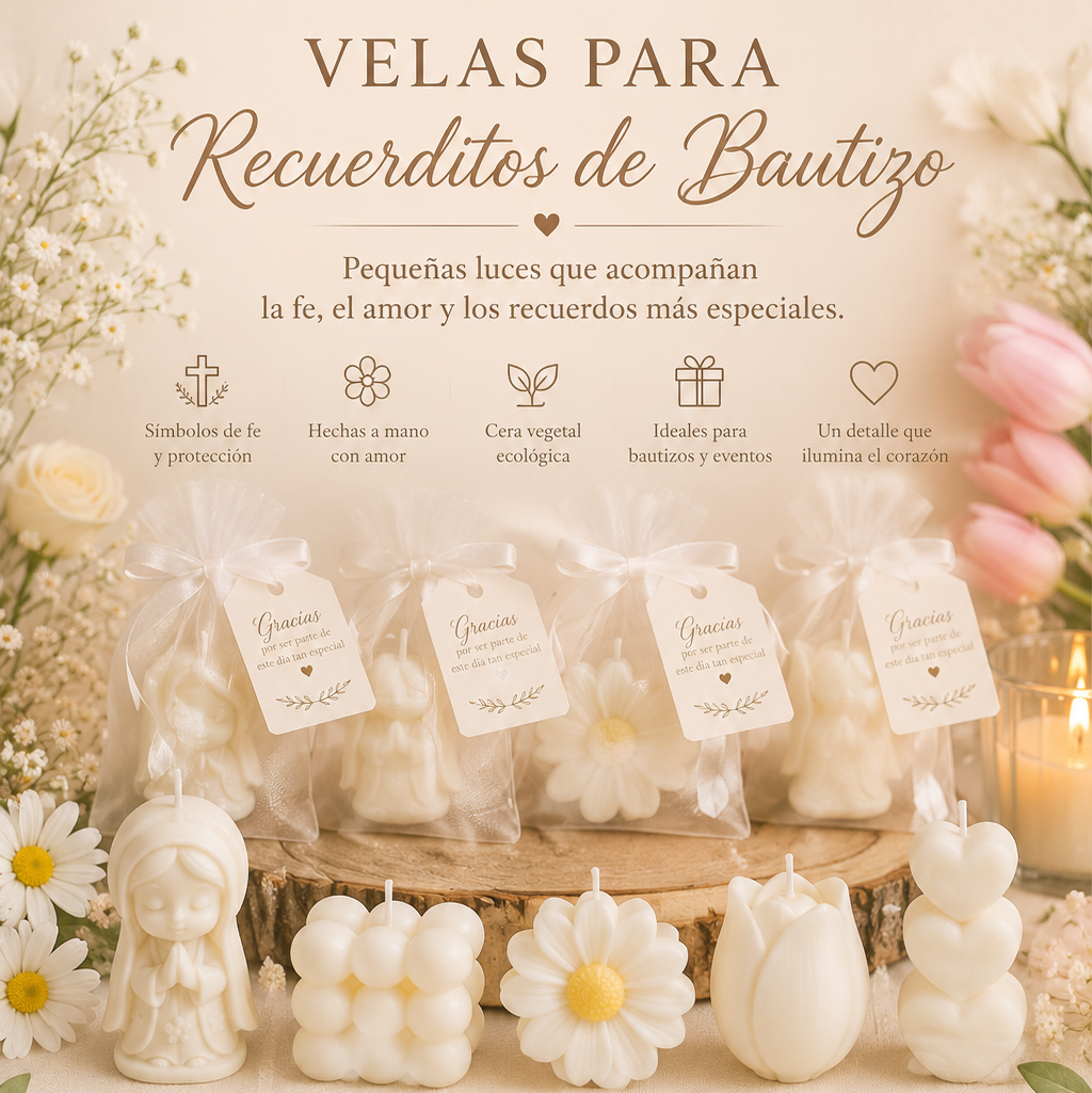 Velas Para  Recuerditos De Bautizos