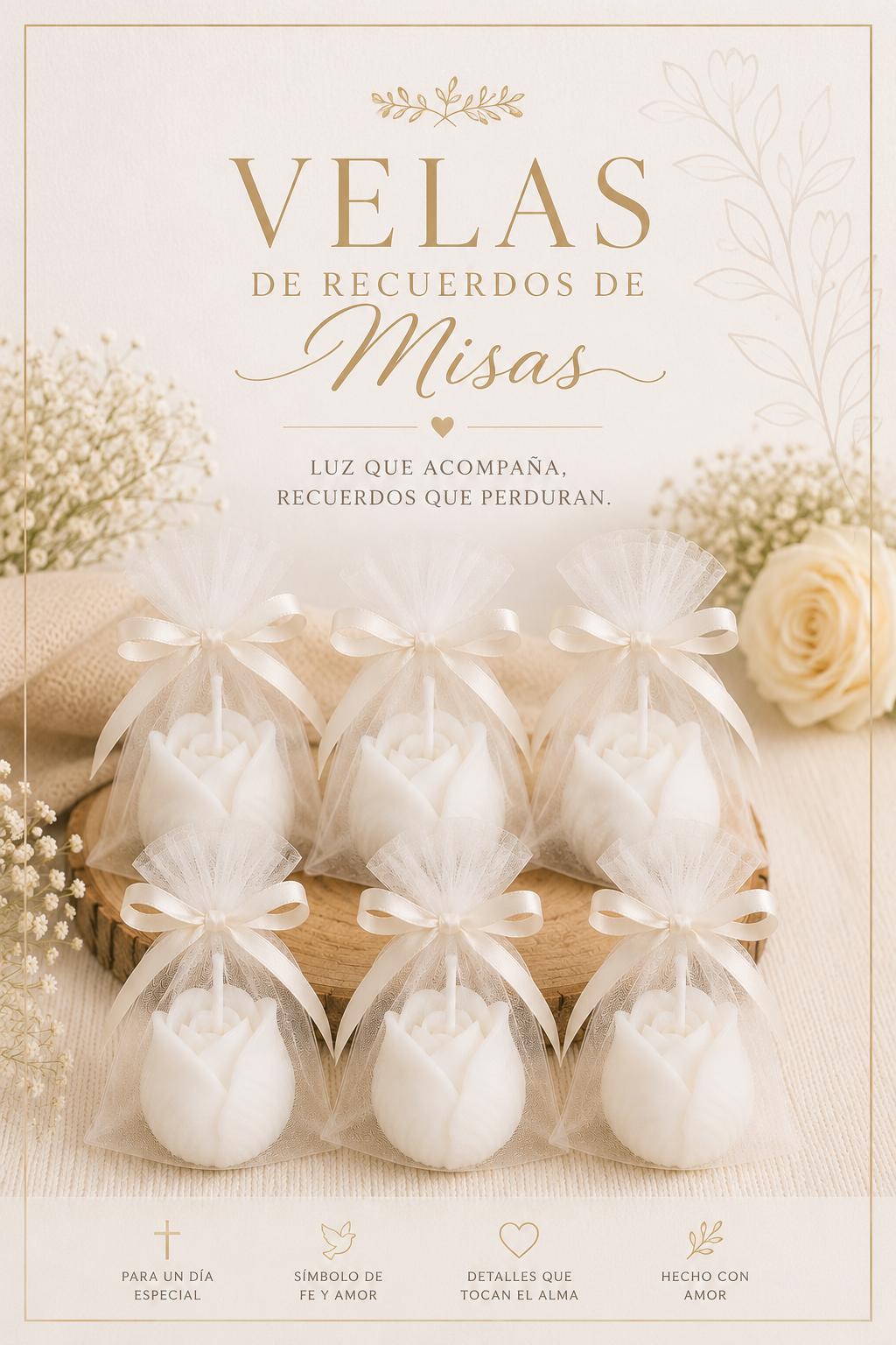 Velas Para  Recuerditos De Misas