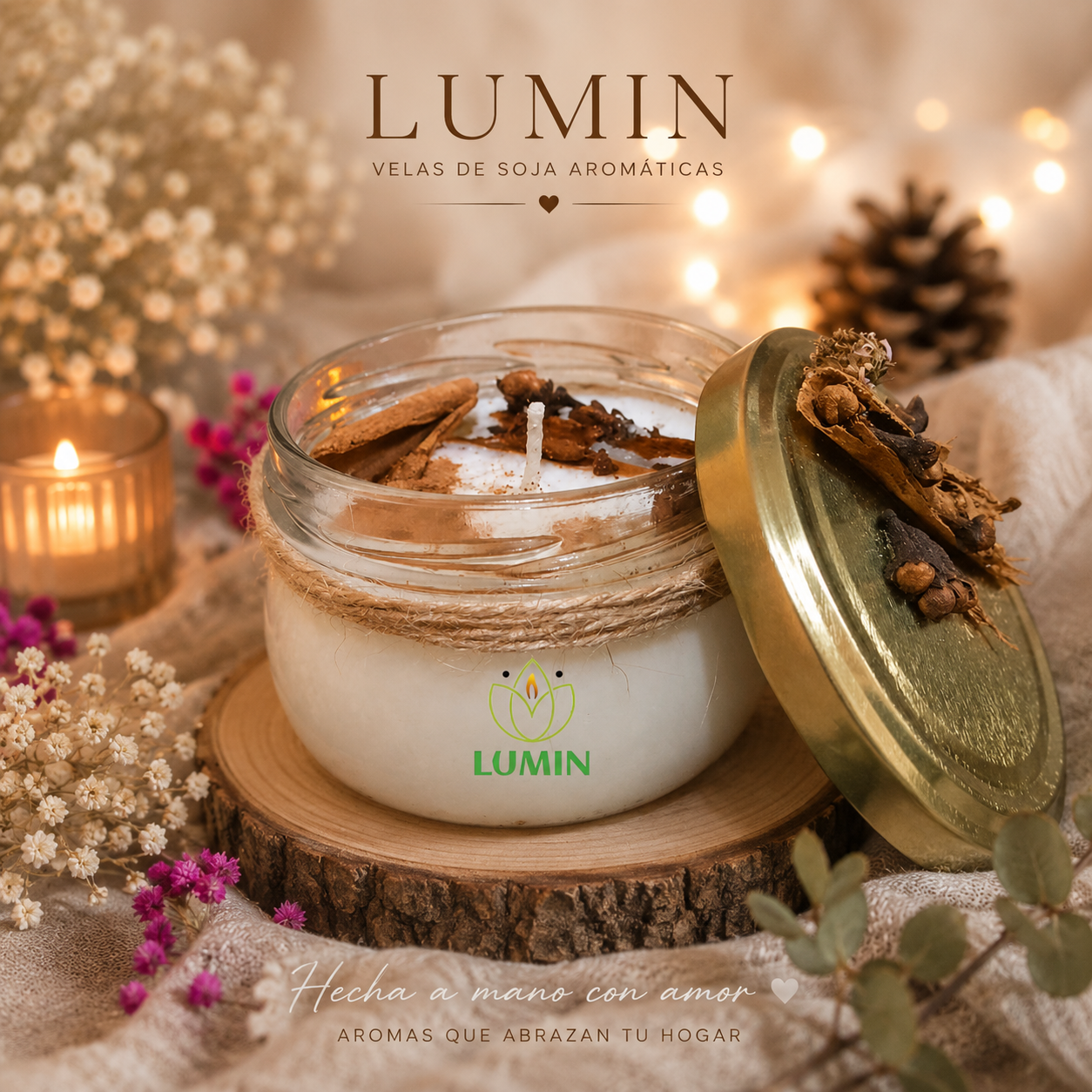 Vela Aromática De  Canela Y Manzana