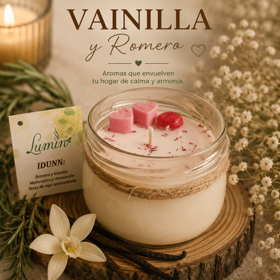 Vela Aromática De Vainilla Y Romero