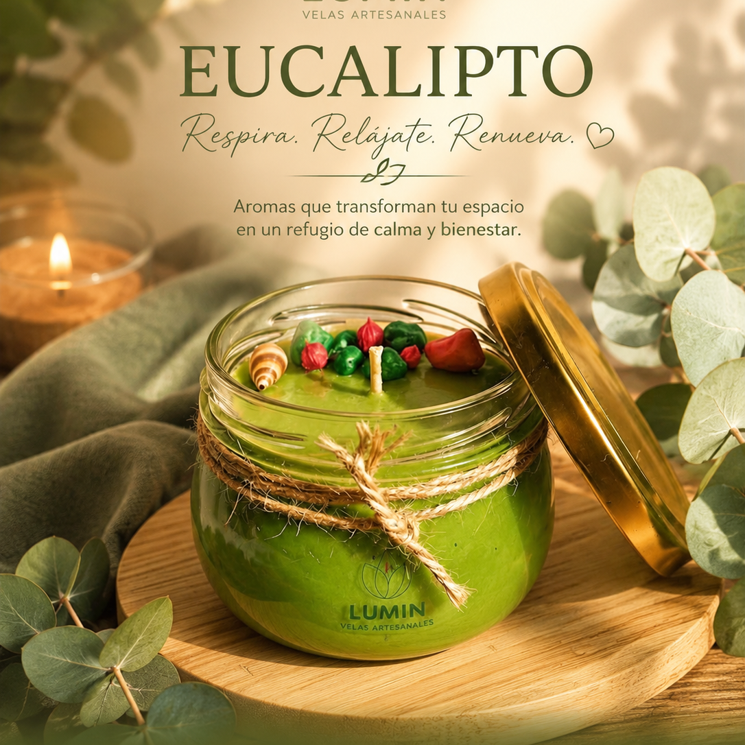 Vela Aromática De  Eucalipto