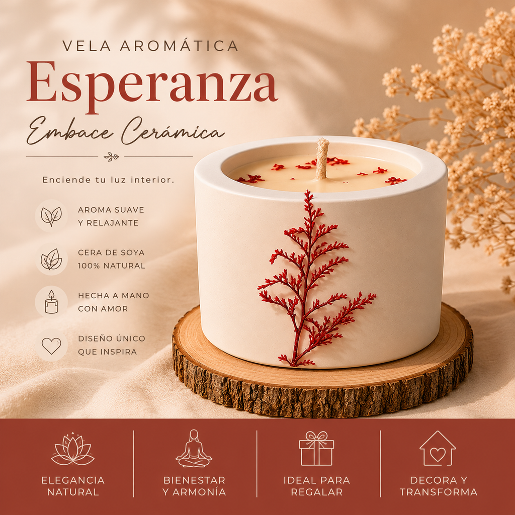 Vela  Cerámica Aromática Esperanza