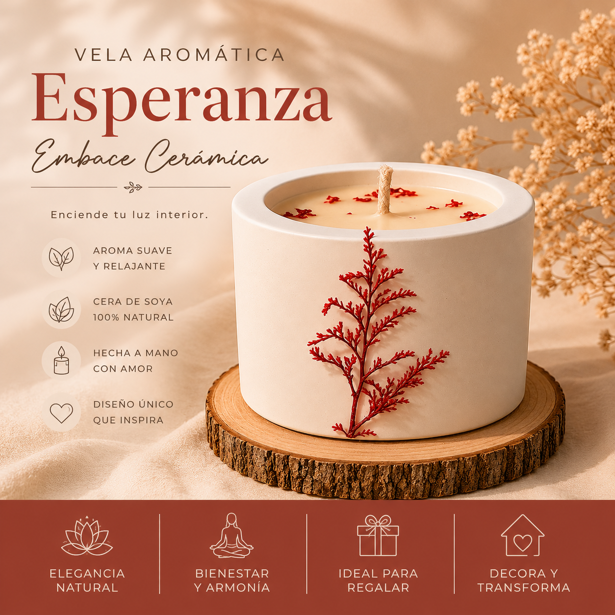 Vela  Cerámica Aromática Esperanza