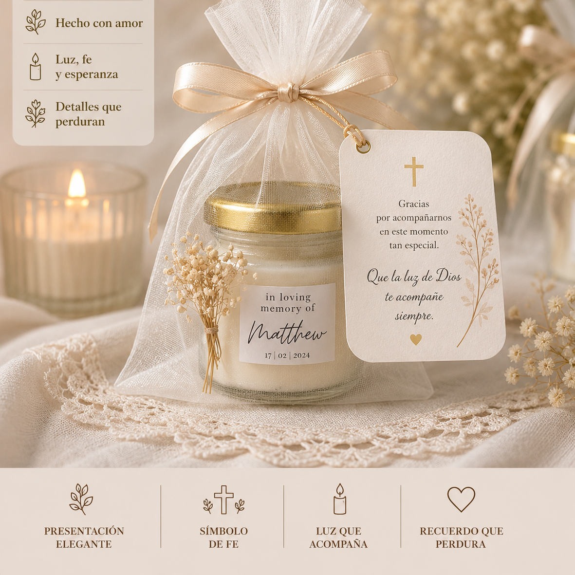 Velas Para  Recuerditos De Misas