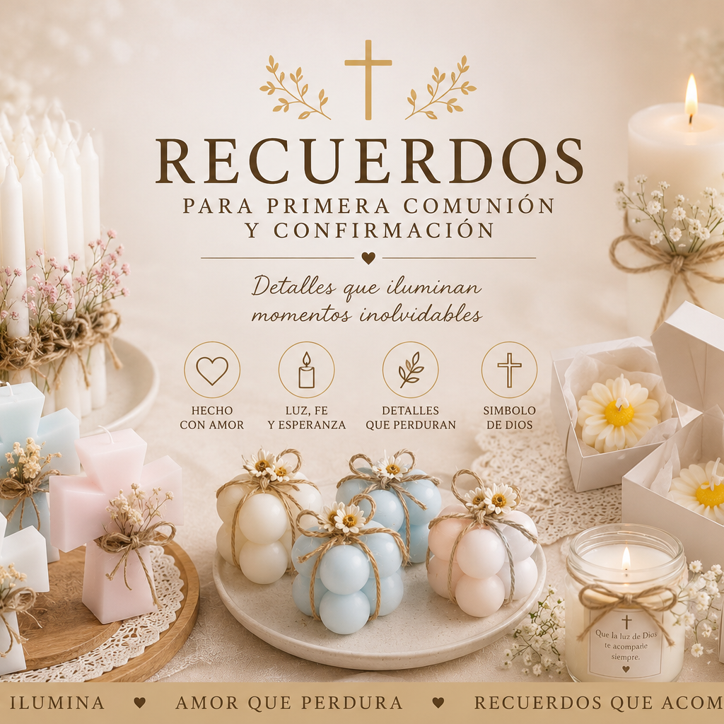 Velas Para Recuerditos De Primera Comunión y Confirmación