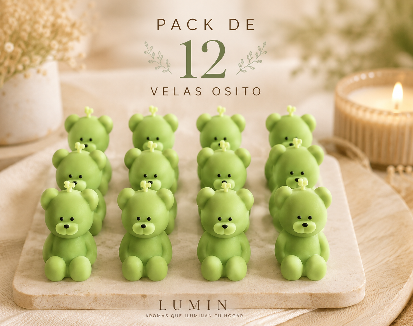 Velitas  Aromática Pack de 12 Velas Osito