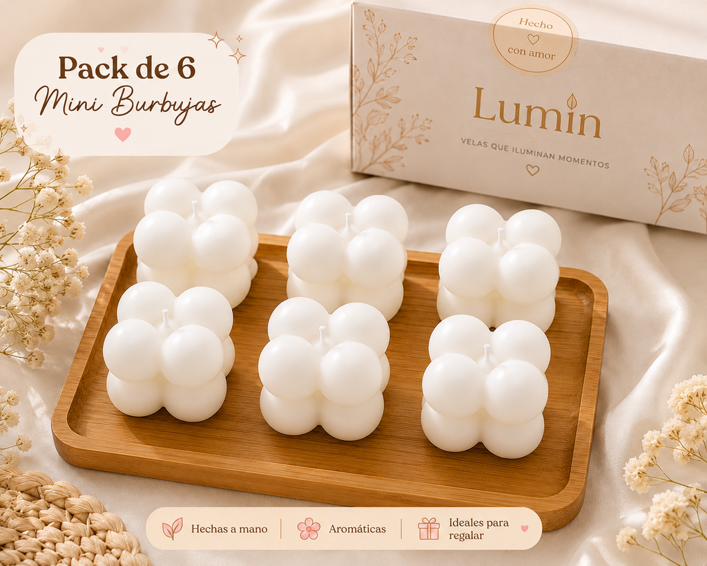Velitas Aromáticas Pack de 6 Velitas Mini Burbujas