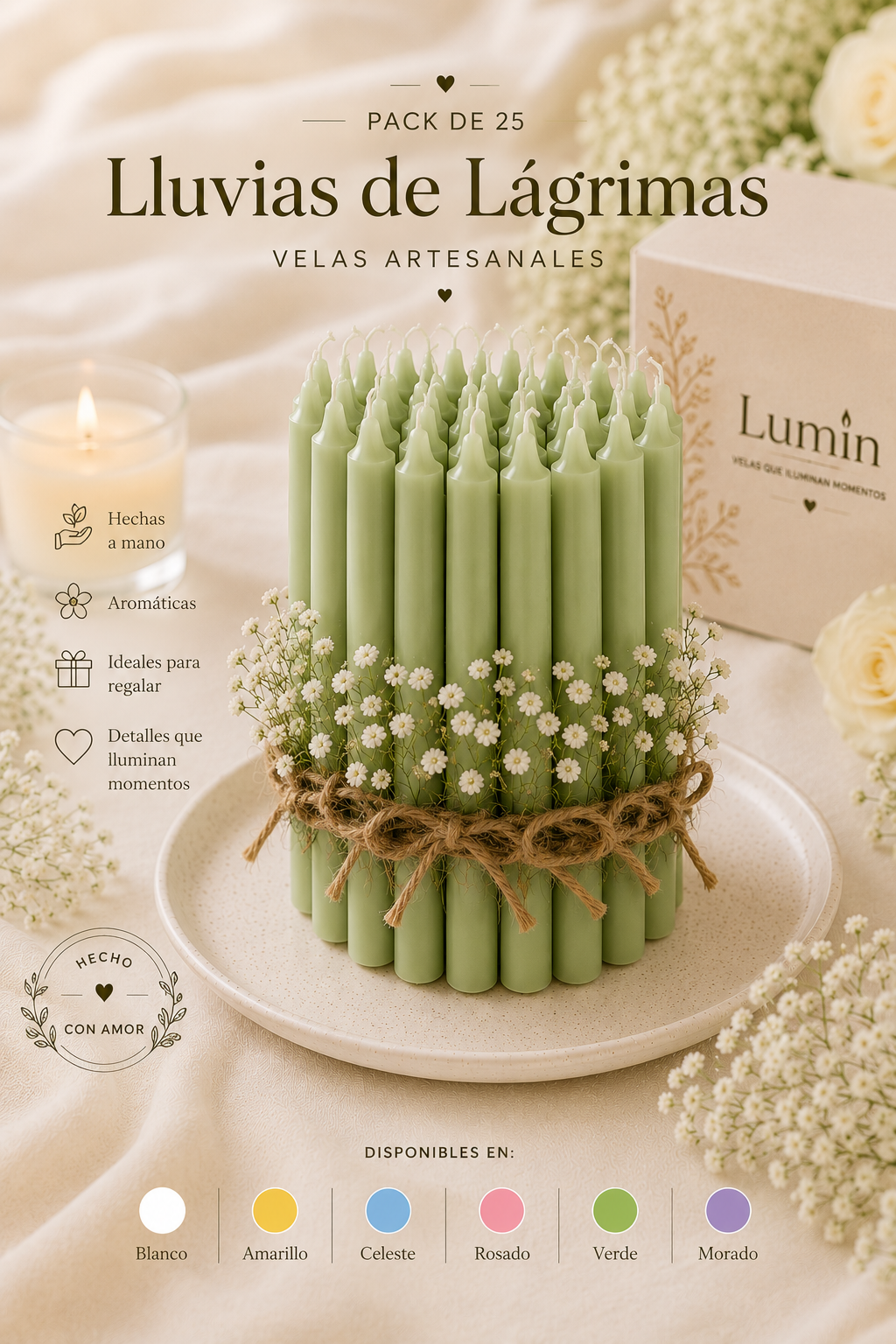 Velitas Aromática Pack 25 Lagrimas De Alegría