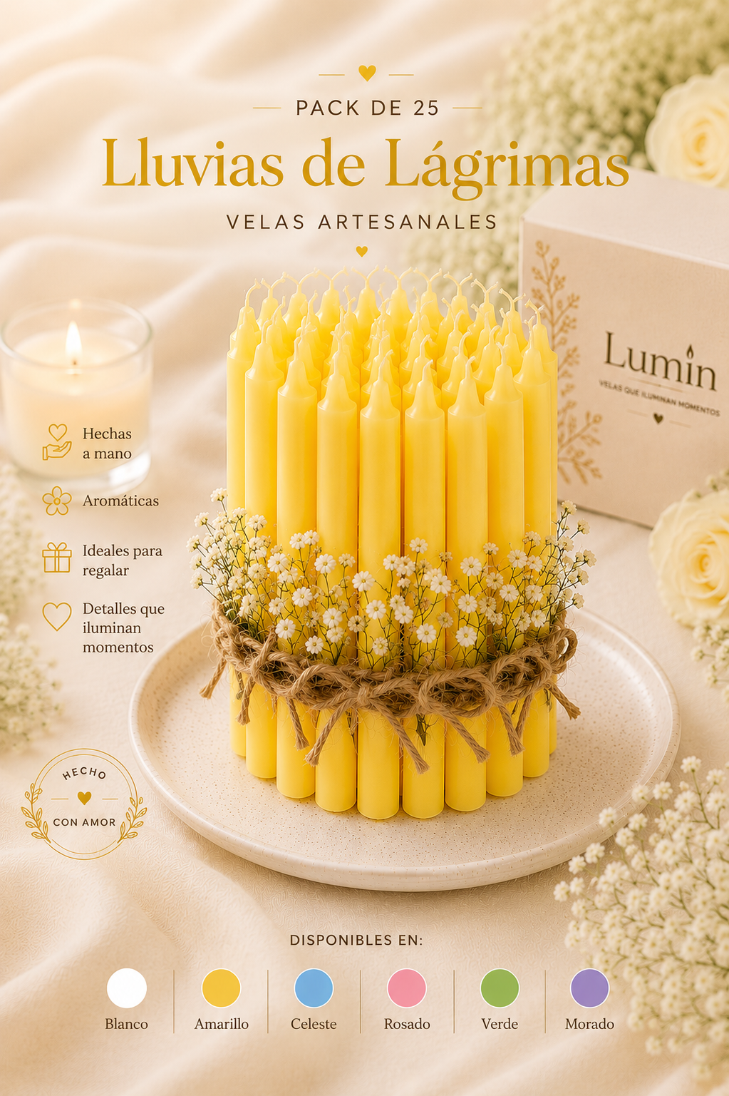 Pack de Velas Decorativas Lumin
