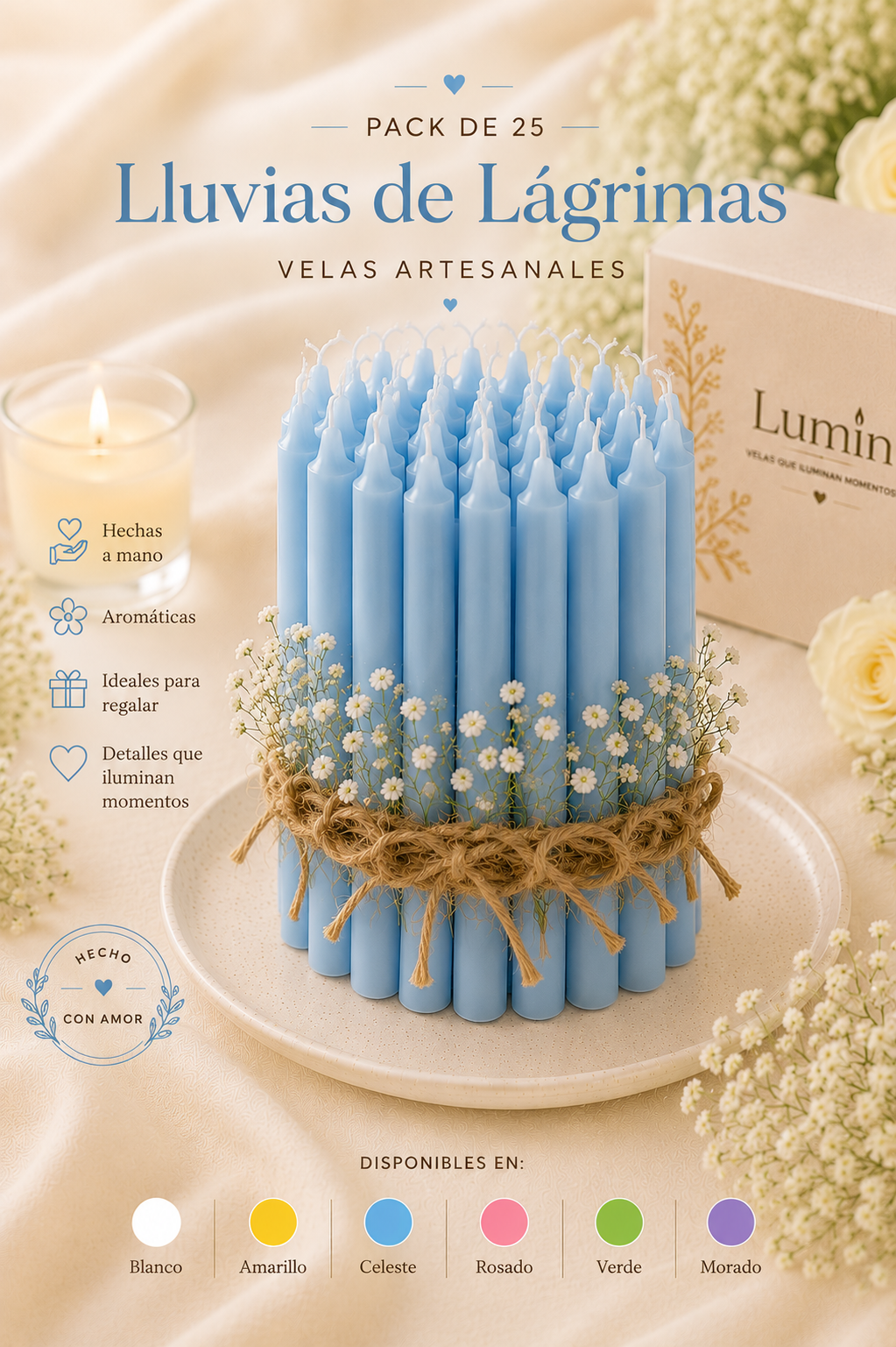 Velitas Aromática Pack 25 Lagrimas De Alegría