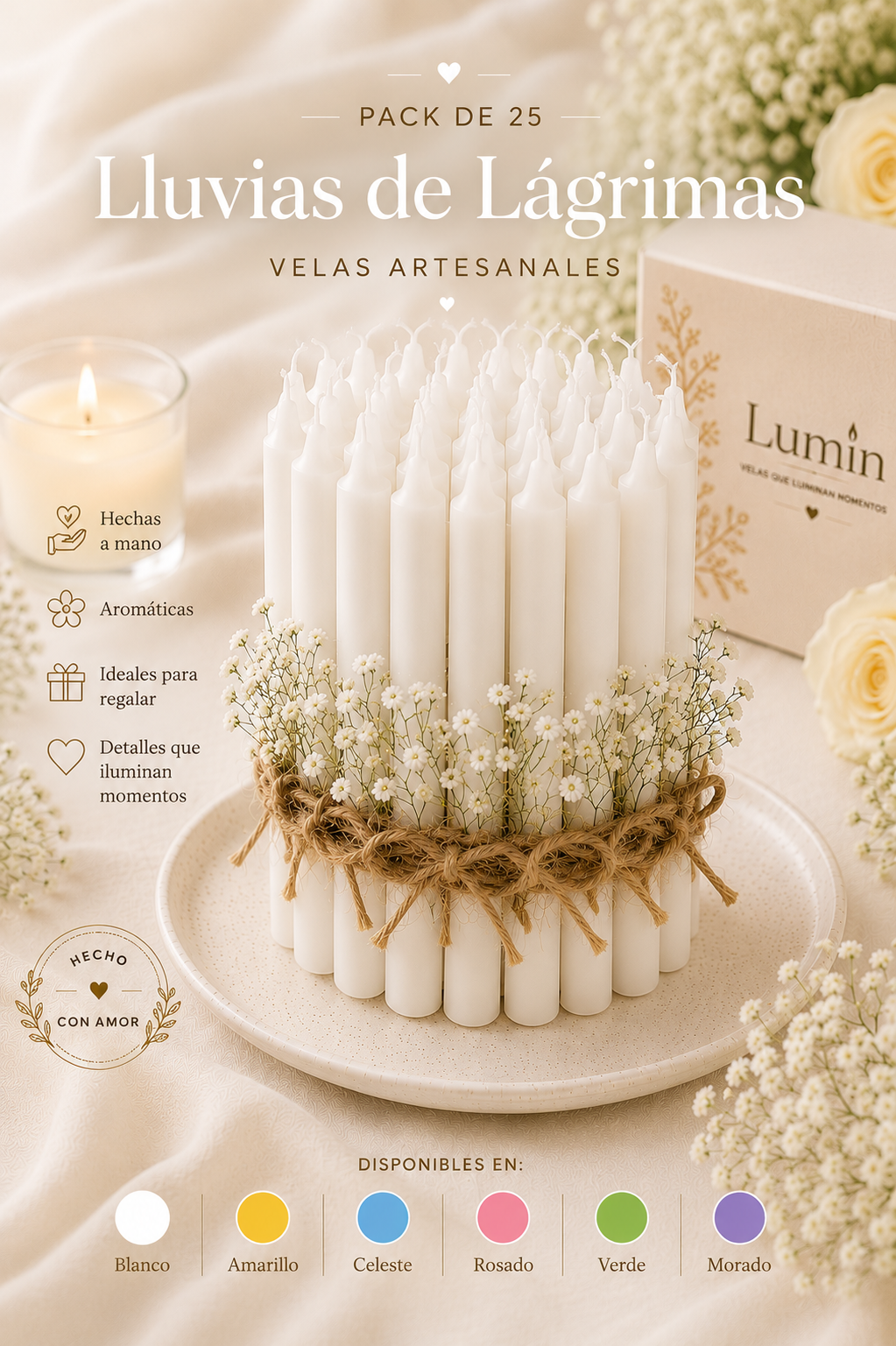 Pack de Velas Decorativas Lumin