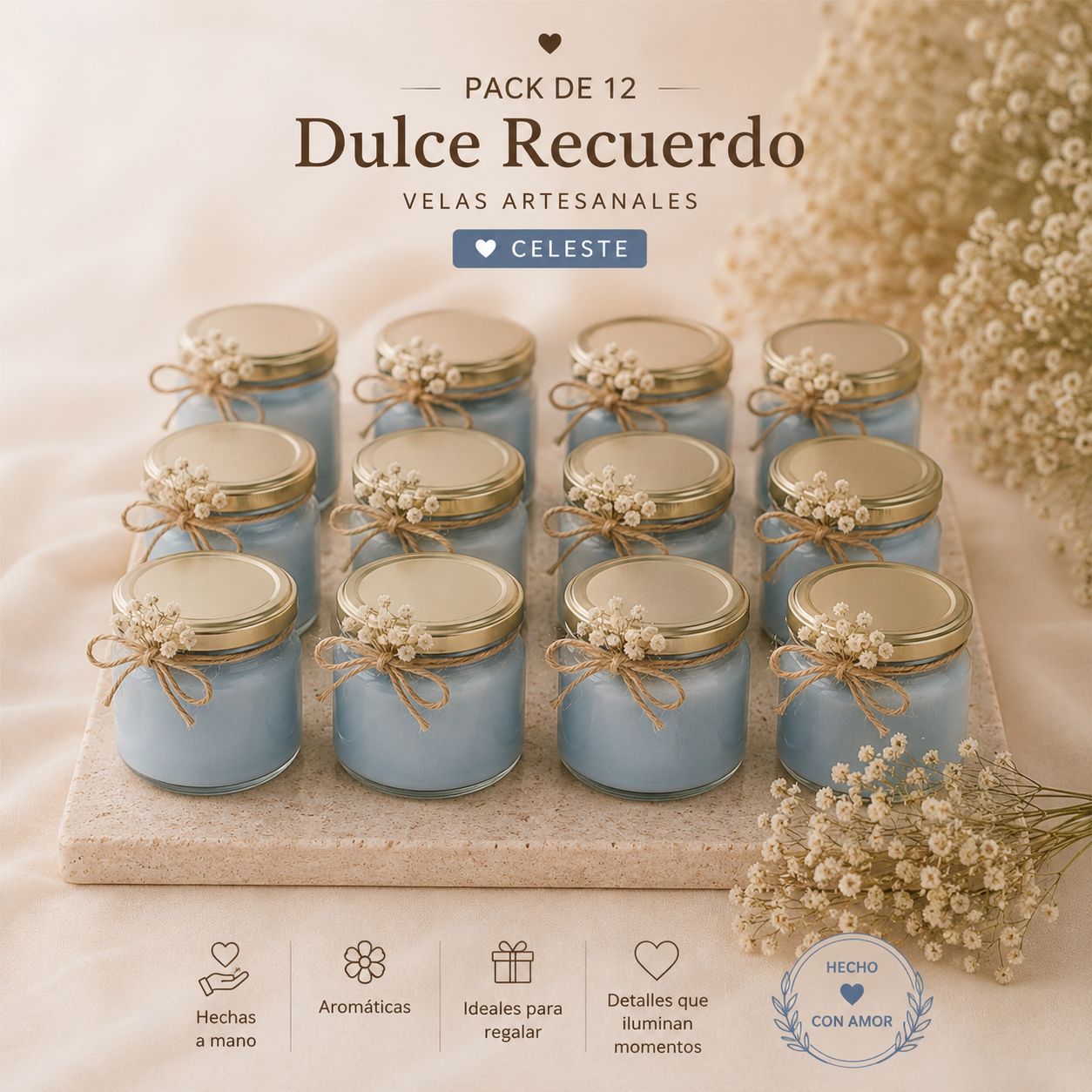 Velitas Aromática Pack de 12 Velitas Dulce Recuerdo