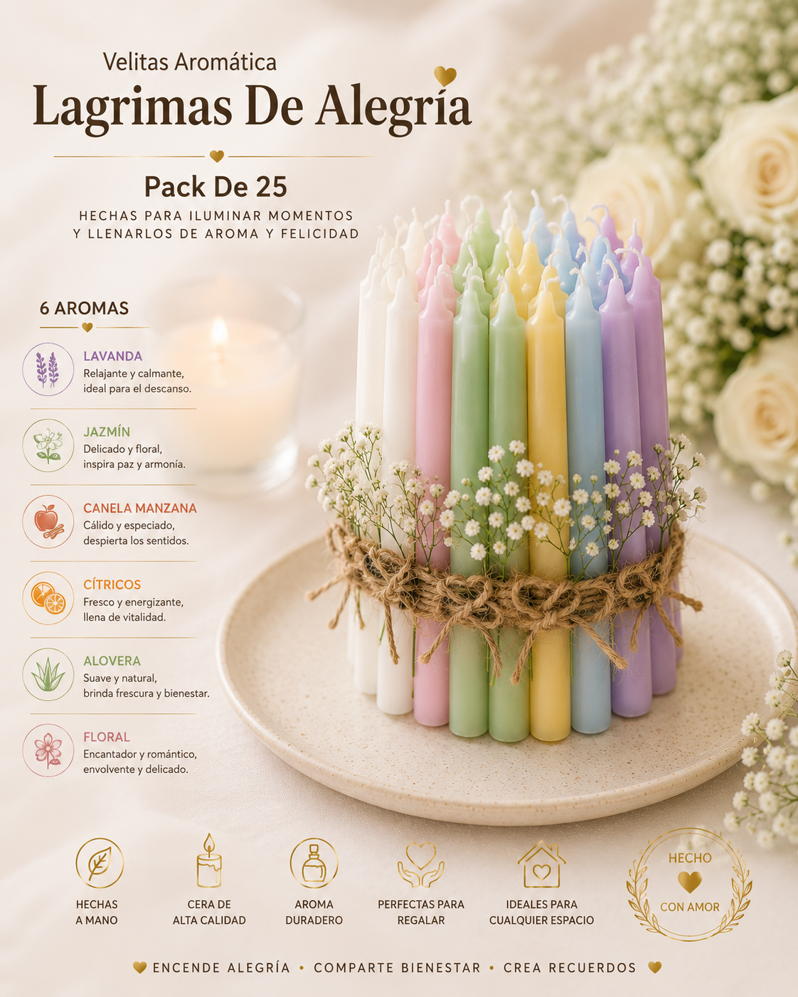 Pack de Velas Decorativas Lumin