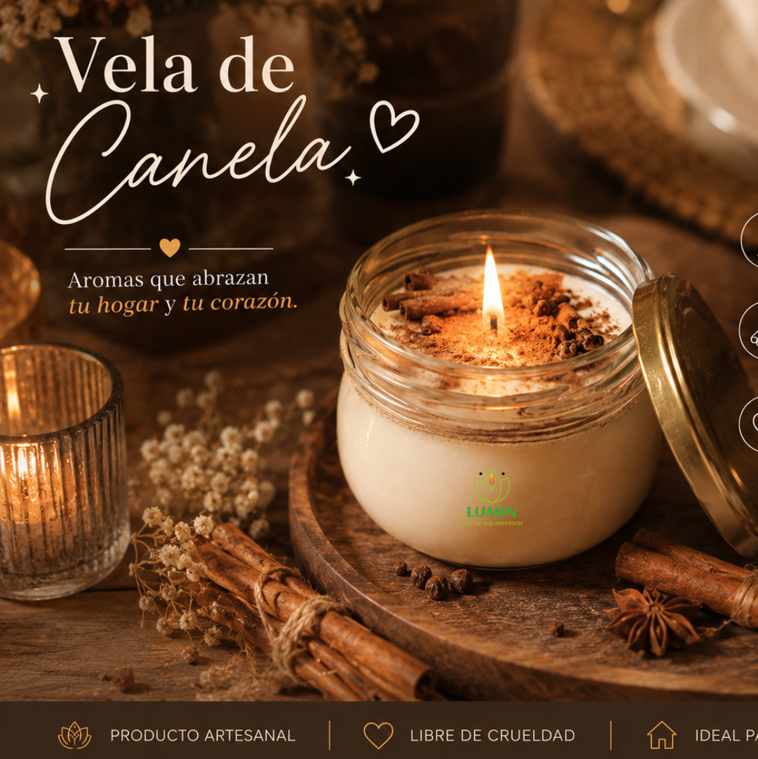 Vela Aromática De  Canela Y Manzana