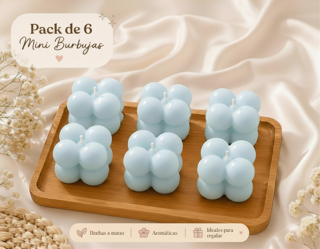 Velitas Aromáticas Pack de 6 Velitas Mini Burbujas