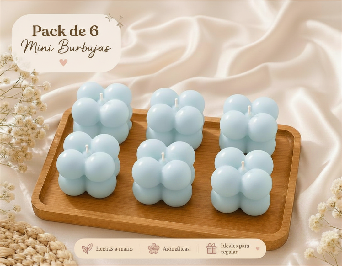 Velitas Aromáticas Pack de 6 Velitas Mini Burbujas