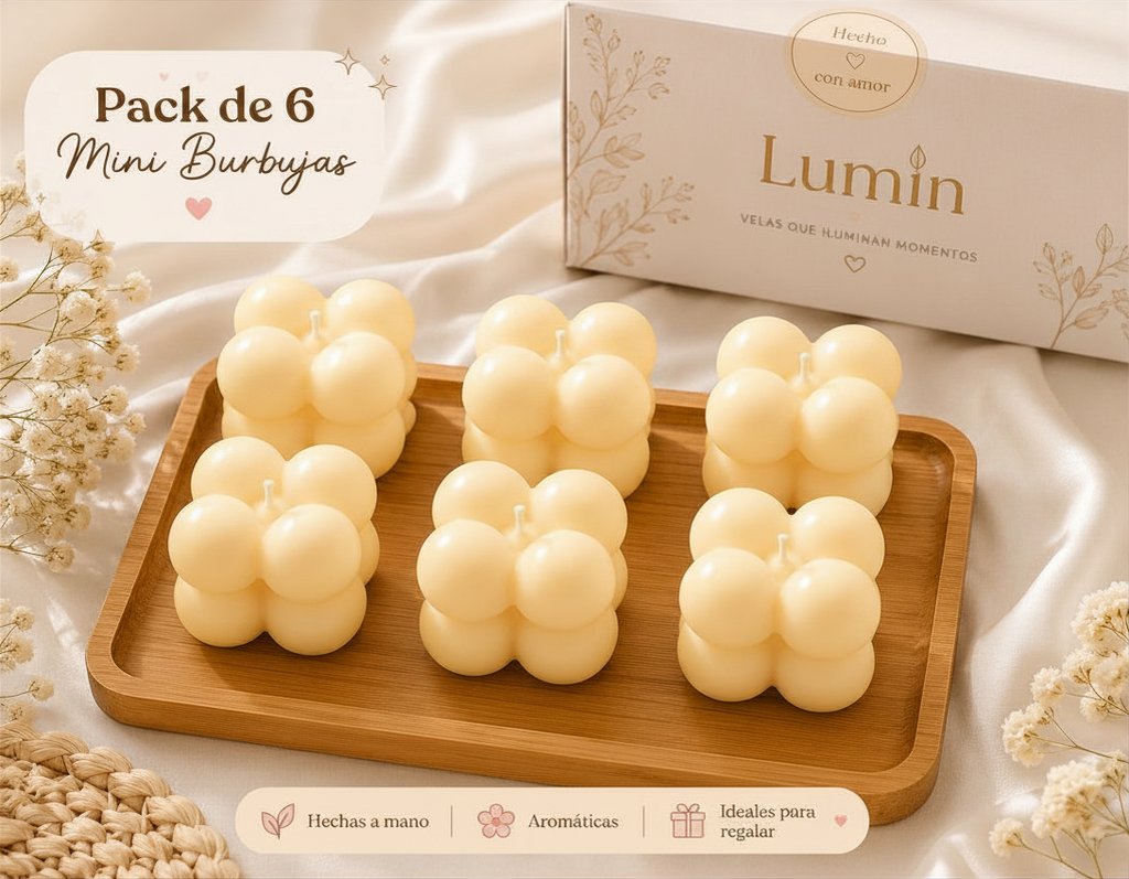 Velitas Aromáticas Pack de 6 Velitas Mini Burbujas