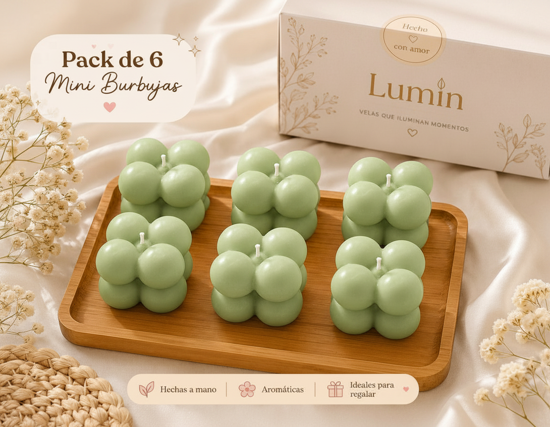 Velitas Aromáticas Pack de 6 Velitas Mini Burbujas