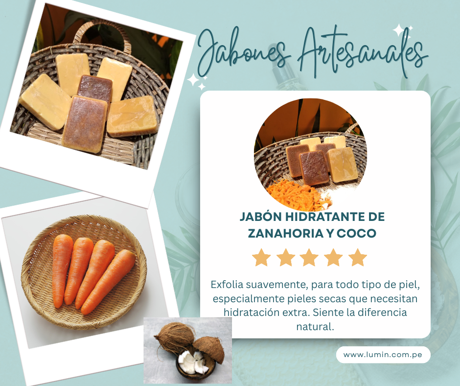 Jabón Hidratante de Zanahoria y Coco